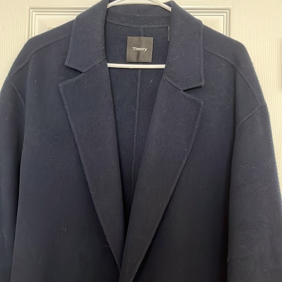 Theory womens navy blue wool coat - Picture 2 of 4